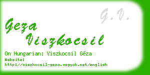 geza viszkocsil business card